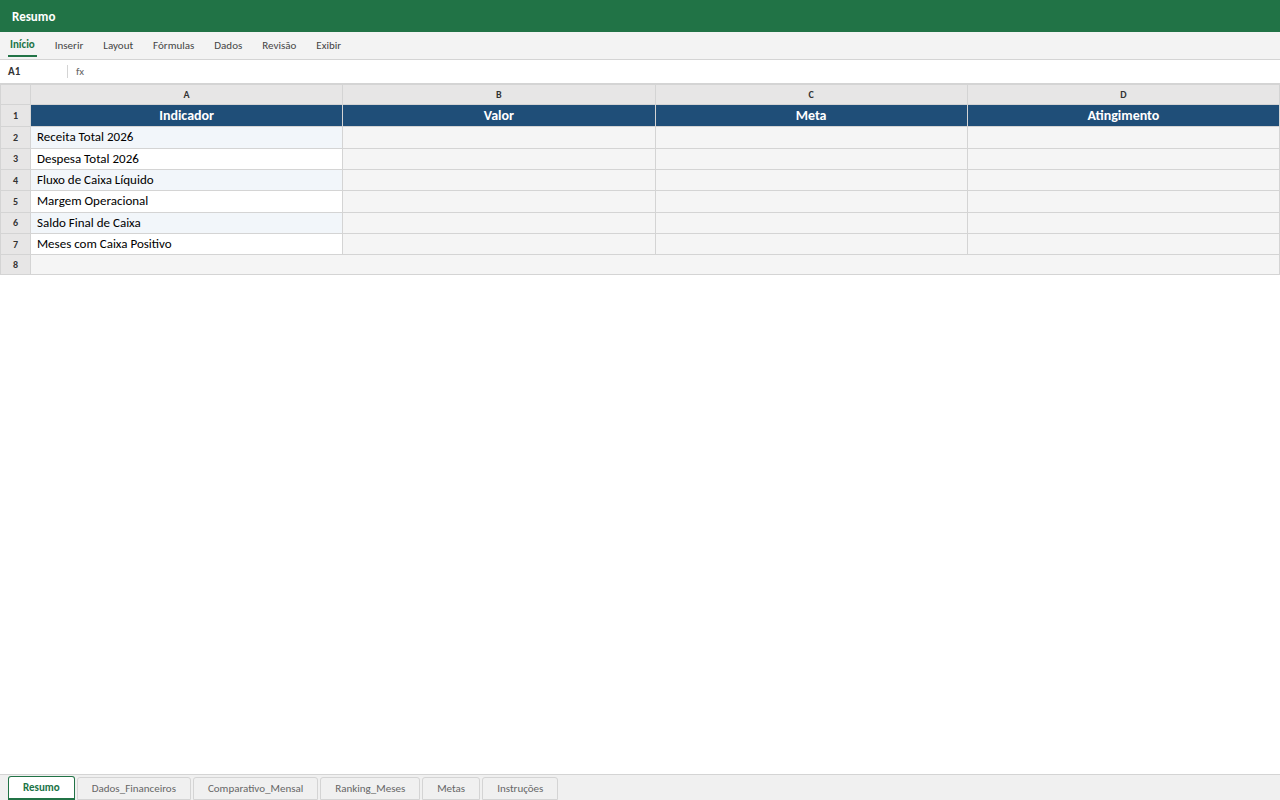 Dashboard Financeiro em Excel